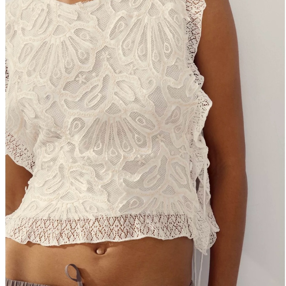 ZARA SIDE TIE KNIT TOP
M WHITE/Cream 
REF. 3920/270 - Picture 5 of 14